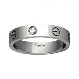 Cartier Love Wedding Band Replica 18K White Gold Love Ring with 1 Diamond