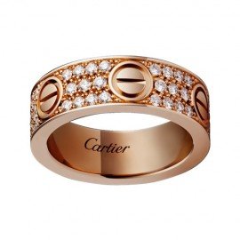 Cartier Love Ring Copy 18k Pink Gold Paved Diamonds